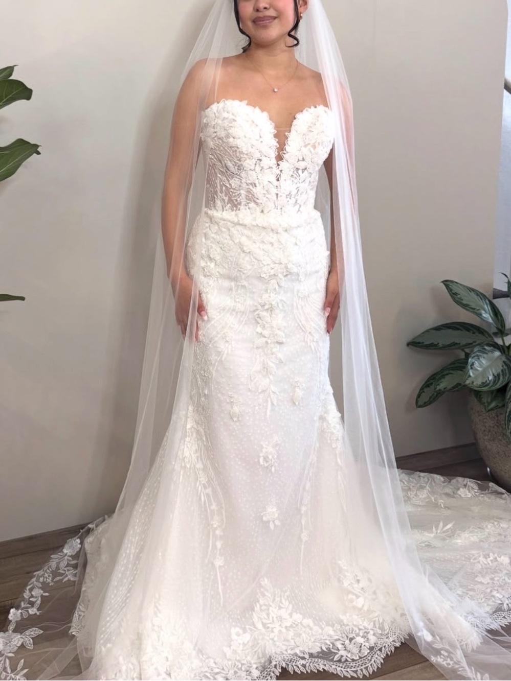 Strapless Beaded Wedding Gown | Pronovias - Aethra